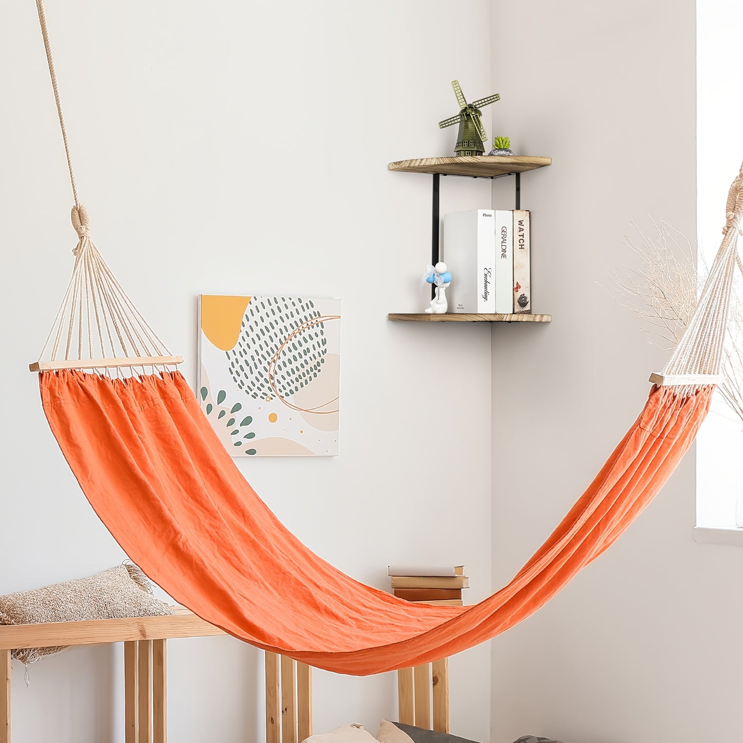 Double-layer Corner Shelf, 13-inch Rustic Wooden Iron Floating Bookshelf Hanger, Retro Wall-mounted Corner Display Rack And Storage Rack, Suitable for Small Spaces Such As Bedrooms, Living Rooms, And Home Offices., Floating Shelves