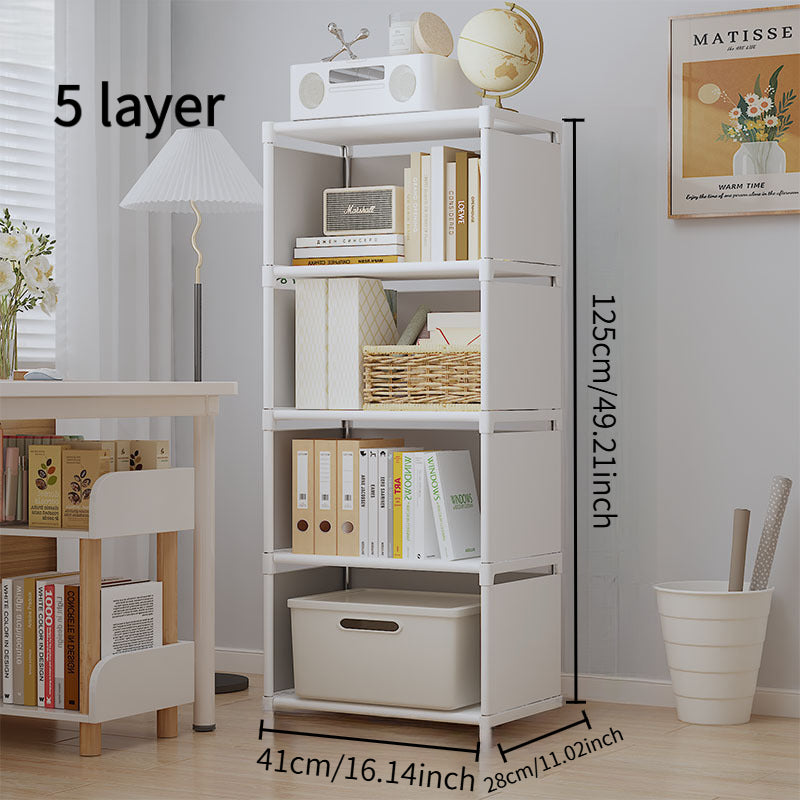 3-Color Options Metal Bookshelf - Freestanding Vertical Storage Shelf with Back Panel, 27\