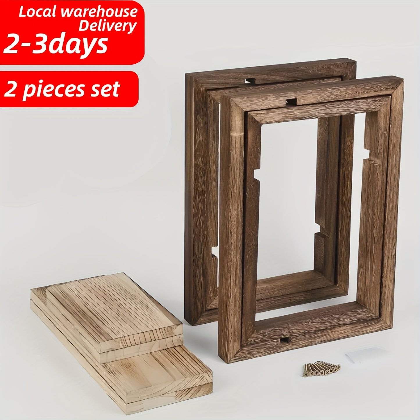 2pcs Set, Storage Bookshelf Wall Shelf Floating Rack, Storage Items Selves, Wall Decor, Wood Material, Suitable for Living Room, Bedroom, Study, Kitchen, Bathroom And Other Spaces, Brown, Floating Shelves