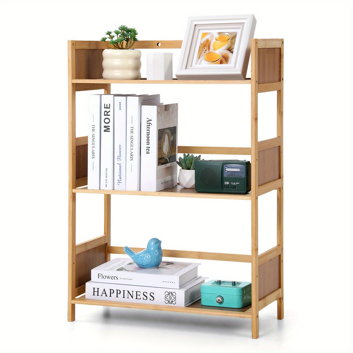 Three-layer Bookshelf Multi-layer Floor-standing Bookshelf | Three-layer, 50cm (19.6 Inches), Independence Day Living Room Decoration Essential