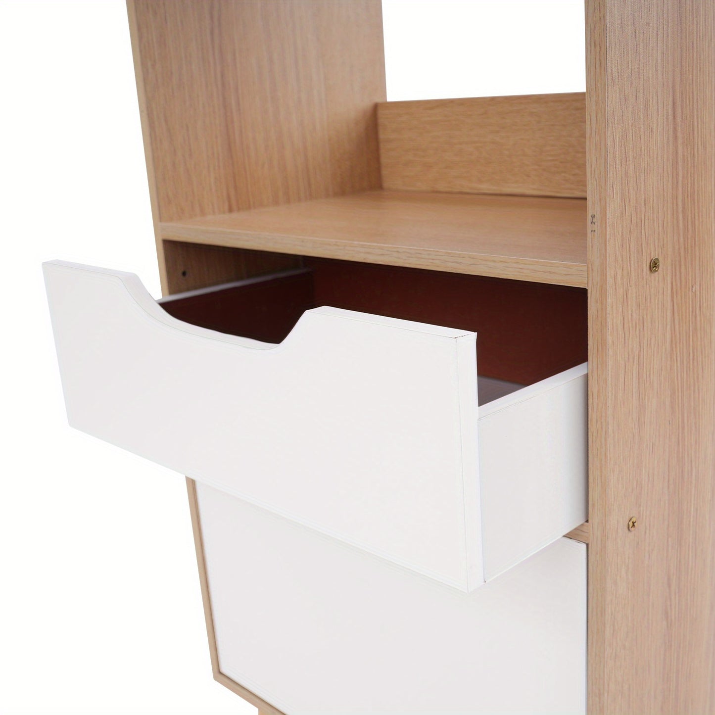 TFCFL 70.87inch Tall Oak Color Floor Standing Bookshelf with Drawers - Multi-Purpose Plastic Cabinet for Living Room, Office, Kitchen - Easy Assembly, No Metal Pipes, Versatile Storage Solution, Bookcase Furniture, Utility Racks