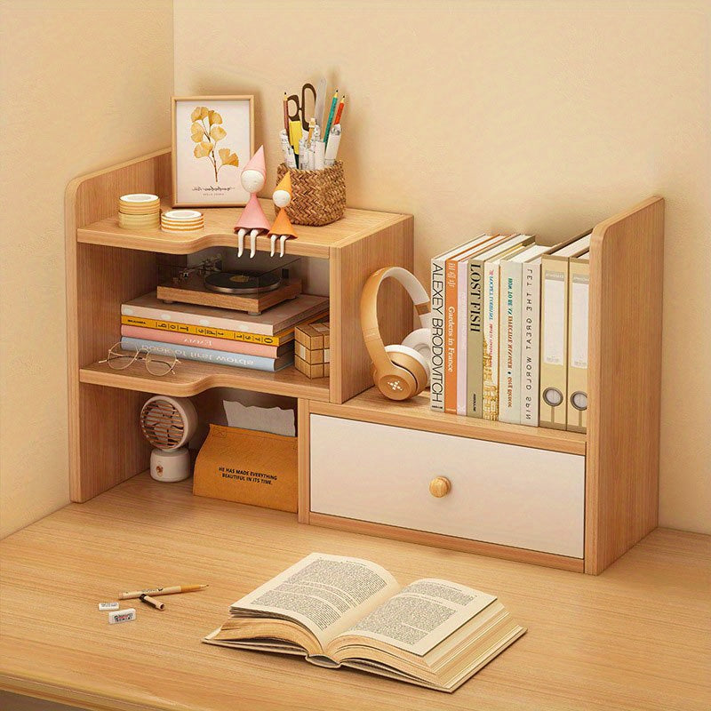 Light Luxury Storage Shelf, Student File Shelf, Computer Shelf, Tiered Cabinet Office, Office Storage Shelf, Multi-layer Storage Shelf, Wooden Display Shelf, Suitable for Books Snacks, Etc. Perfect for Bedroom