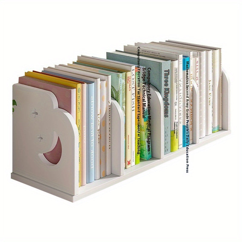 Multi-functional Desktop Rack 8-10 Book Multi-functional PVC Desktop Storage Rack with Moon and Stars Design | Space-Saving Desk & Drawer Organizer for Home and Office Storage