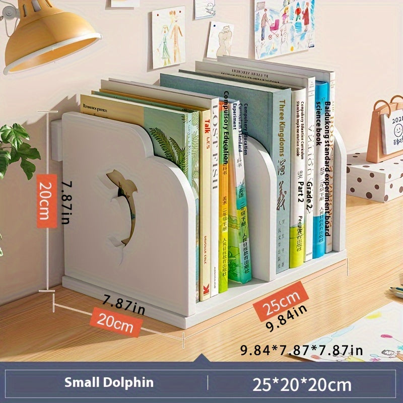 Multi-functional Desktop Rack 8-10 Book Multi-functional PVC Desktop Storage Rack with Moon and Stars Design | Space-Saving Desk & Drawer Organizer for Home and Office Storage