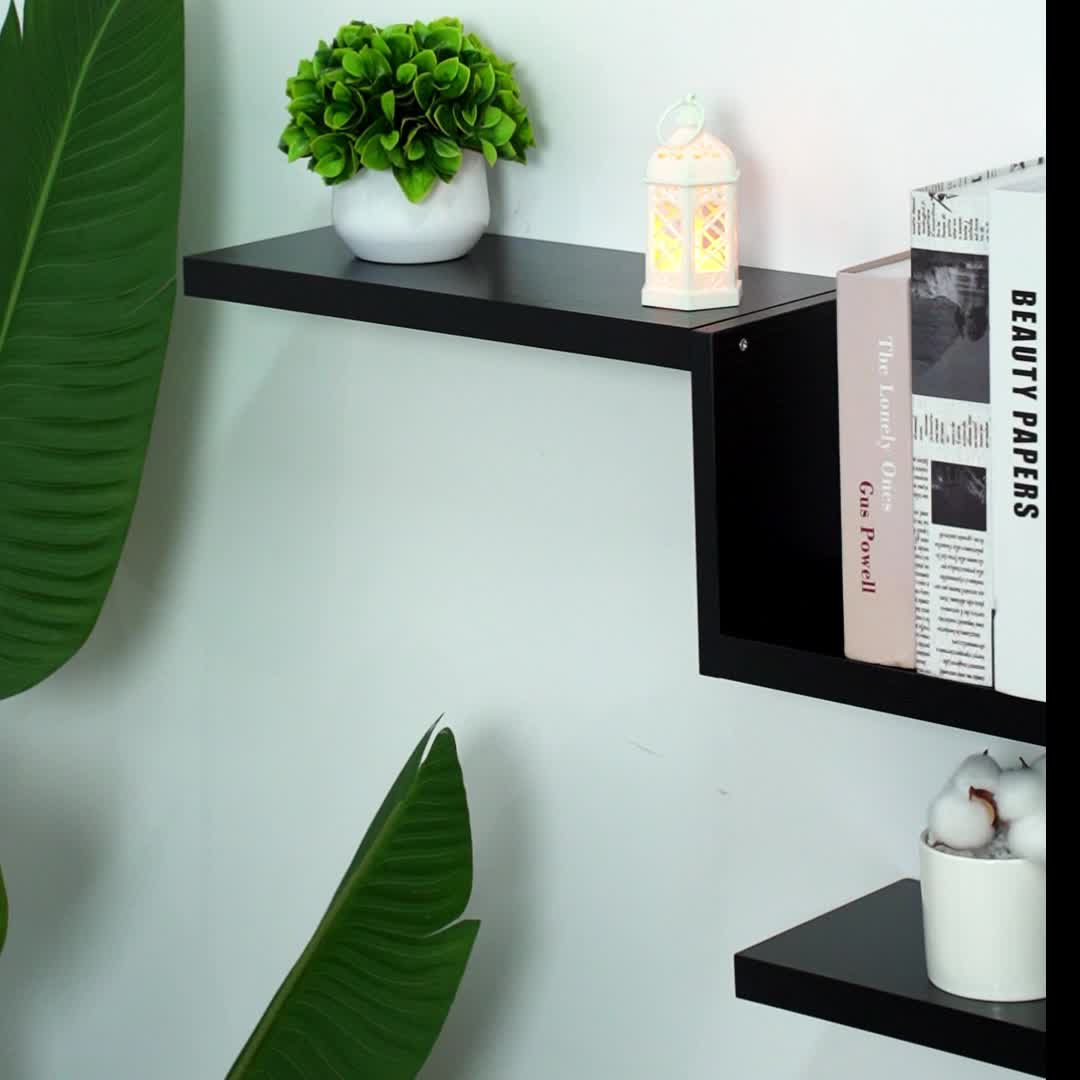 1 Set Of Wooden Wall-mounted Floating Shelves, Which Can Be Combined In Any Style (staircase, Concave, Convex, Etc.), Flower Racks, Bookshelves, Storage Racks, Bedroom, Living Room, Corridor, Kitchen, Bathroom Decorative Racks, Storage Racks