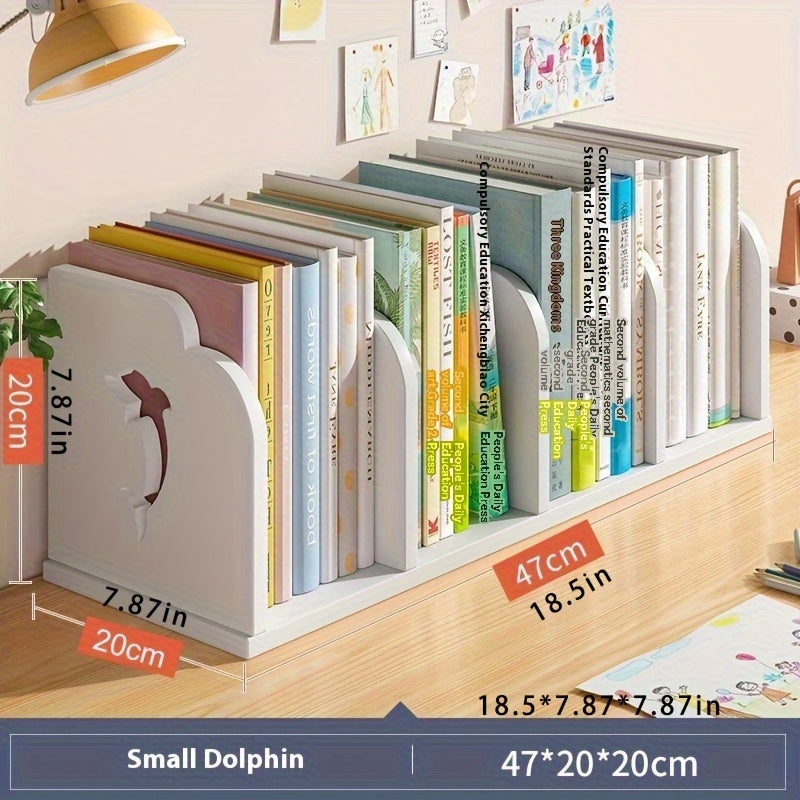 Multi-functional Desktop Rack 8-10 Book Multi-functional PVC Desktop Storage Rack with Moon and Stars Design | Space-Saving Desk & Drawer Organizer for Home and Office Storage
