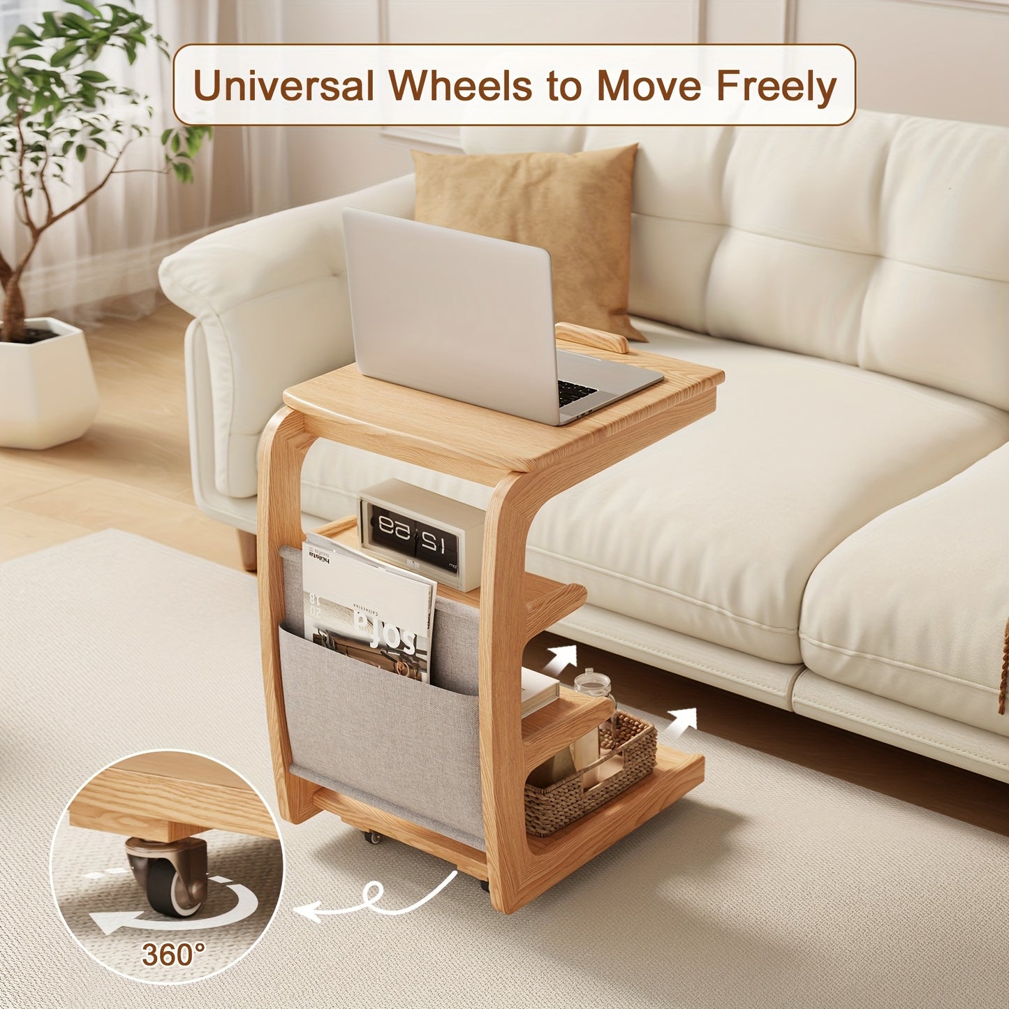 Solid Hardwood Multi-Functional Shelf 15.7\