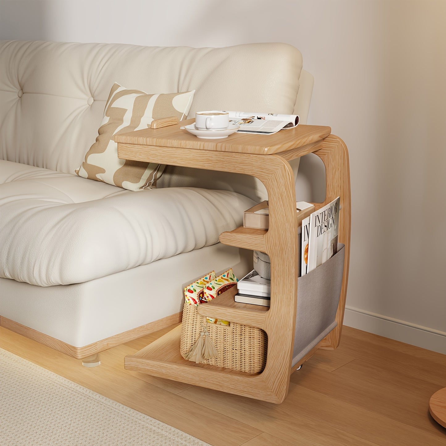 Solid Hardwood Multi-Functional Shelf 15.7\